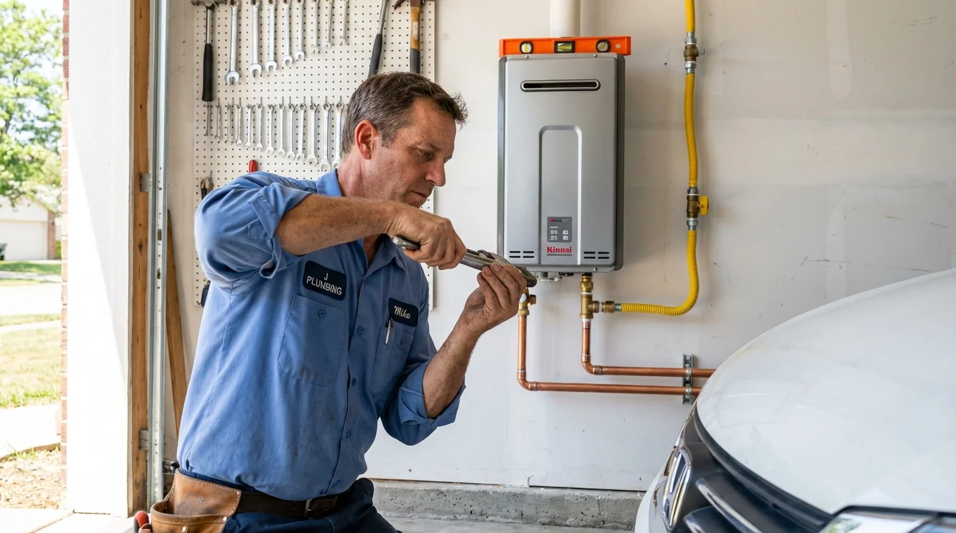 Tankless water heater installation by a Johns Plumbing LLC plumber in Sandy Hook